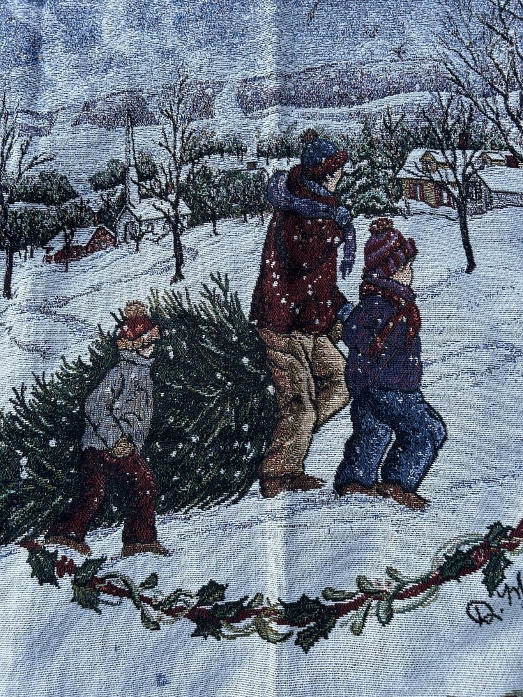 D. Morgan Christmas Pictorial Throw Blanket Rectangular Multicolor 60x50