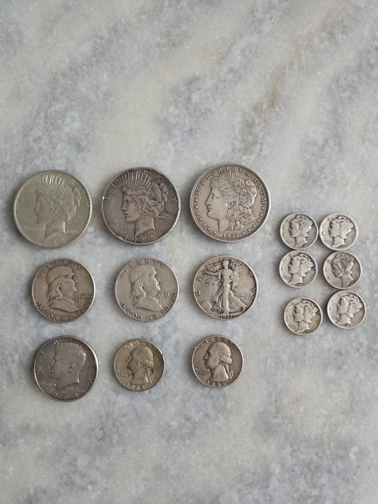 $6.10 Face Value 90% Junk Silver Mixed Lot