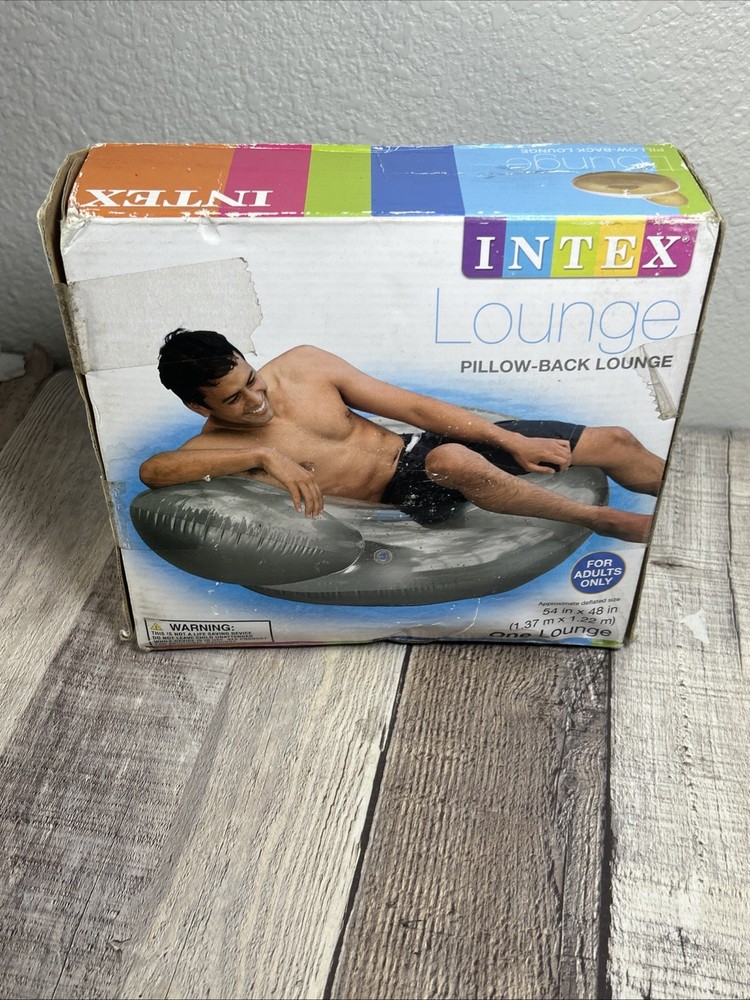 Intex 2013 Pillow-Back Lounge Inflatable Float 54"x48" 58889EP Silver