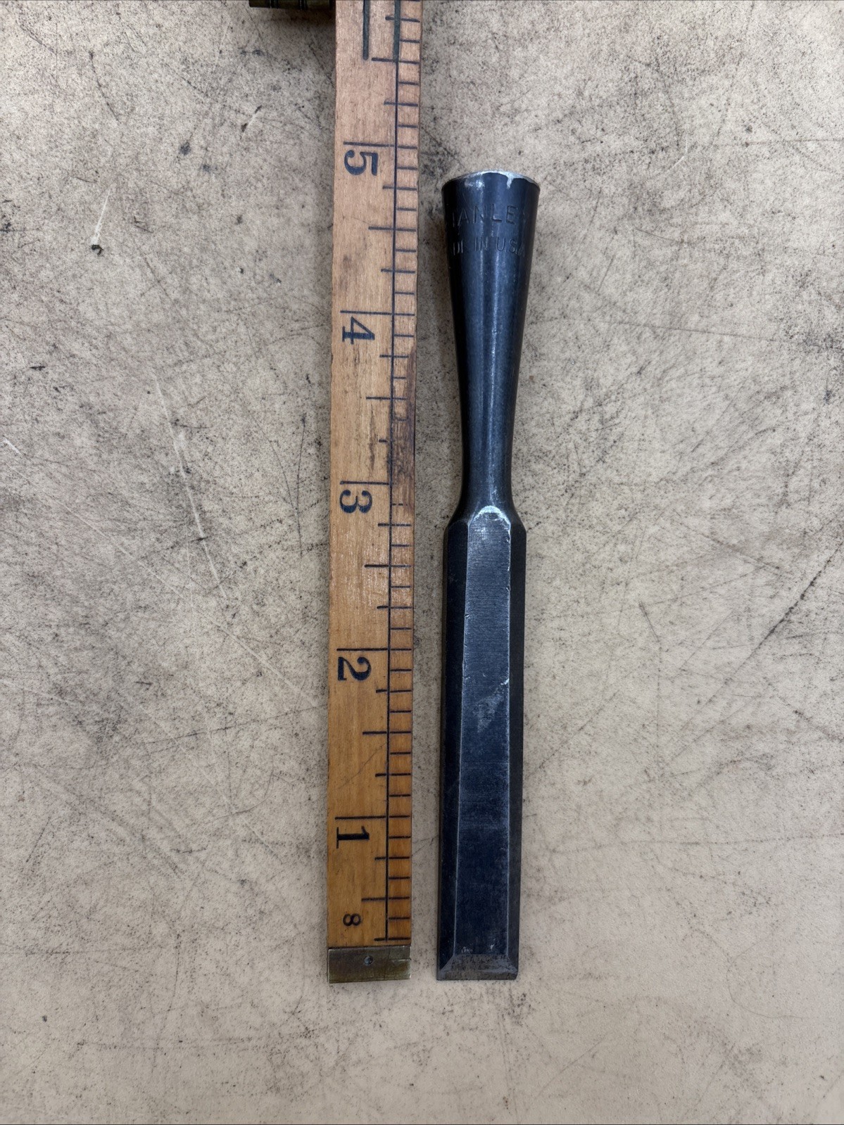 Vintage Stanley No. 750, 1/2” Wide Beveled-Edge Socket Chisel