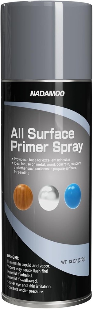 All Surface Primer Spray, One-Part Epoxy Primer Matte Gray, 1 Can for Multi Surf