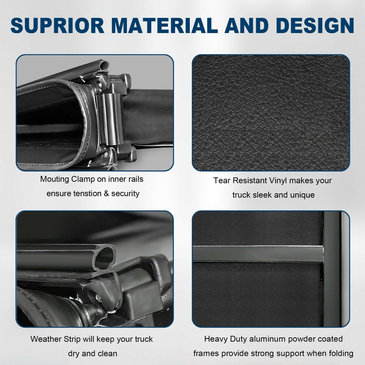 4-FOLD Truck Bed 6.5FT Tonneau Cover For 14-19 Chevy Silverado GMC Sierra 1500