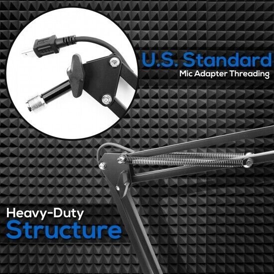 Pyle Suspension Microphone Boom Stand, Adjustable Mic Stand PMKSHUSB04