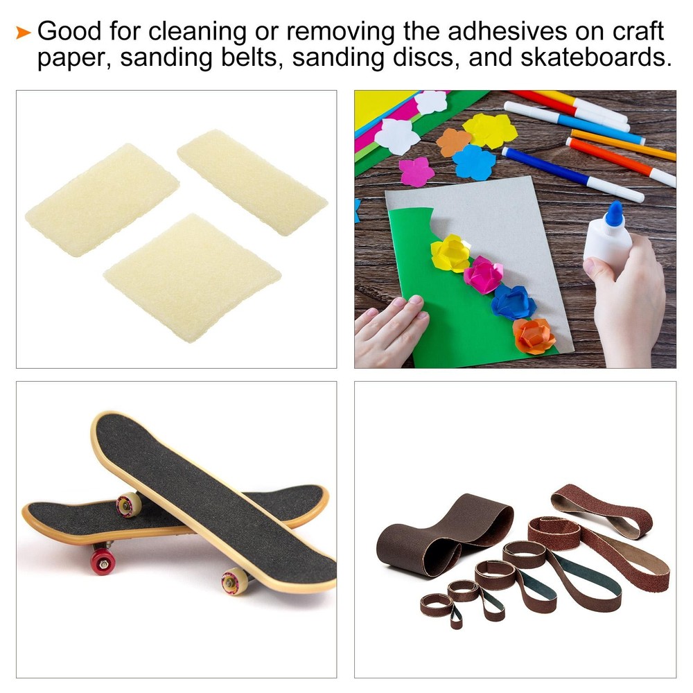 3pcs 70x40x6mm Rectangle Adhesive Remove Cleaning Tool, White