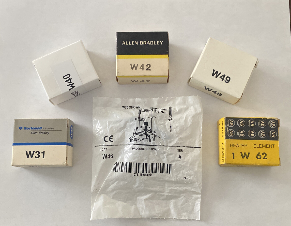 Allen Bradley Type W Thermal Overload Heater Elements, Sizes W10 - W85 !!