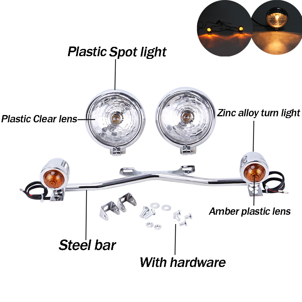 Driving Passing Fog Turn Signals Lights Bar For Yamaha V Star 650 950 1100 1300