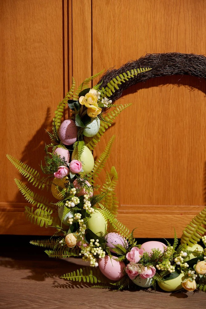 Easter Pastel Egg Garden Wreath 70cm