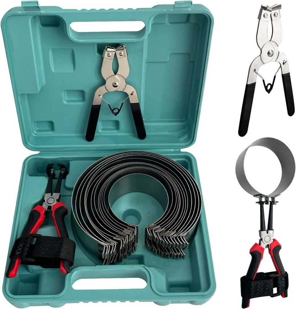 Auto Engine Piston Ring Compressor Tool Set, 13 Piston Rings(85-153Mm) with Pist