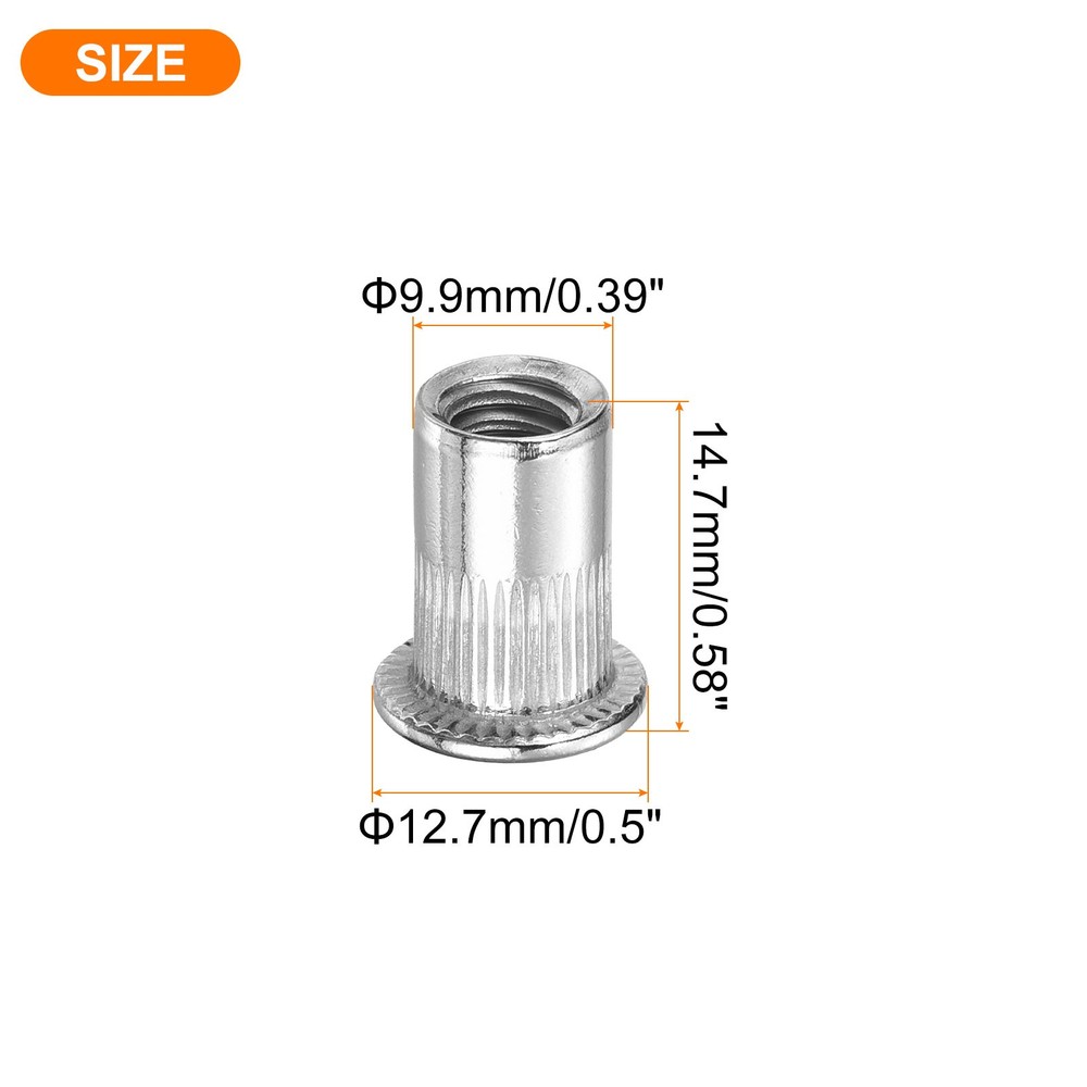 90Pcs Rivet Nut Flat Head, 1/4"-20 Socket Head Cap Screws and Flat Washers