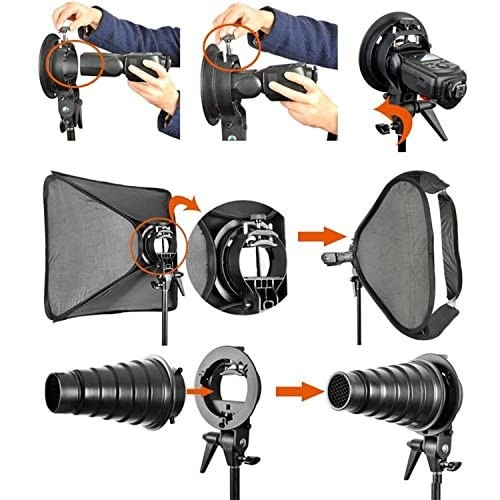 Softbox with S Bracket Bowens S Mount Holder Foldable Mini Size 60x60cm Soft ...
