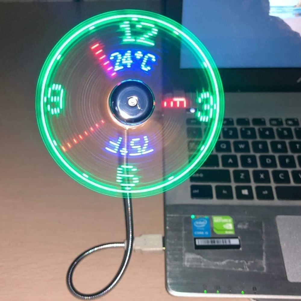 BREIS New USB Clock Fan with Real Time Clock and Temperature Display Function...