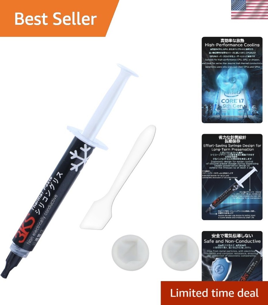Durable CPU Thermal Paste 4g - Non-Conductive, Efficient Cooling for GPUs & ICs