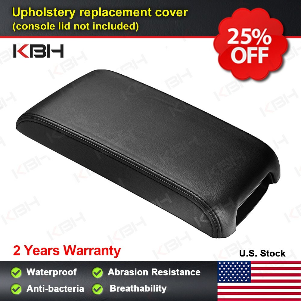 Fits 2012-2017 Toyota Camry Leather Center Console Lid Armrest Cover Trim Black