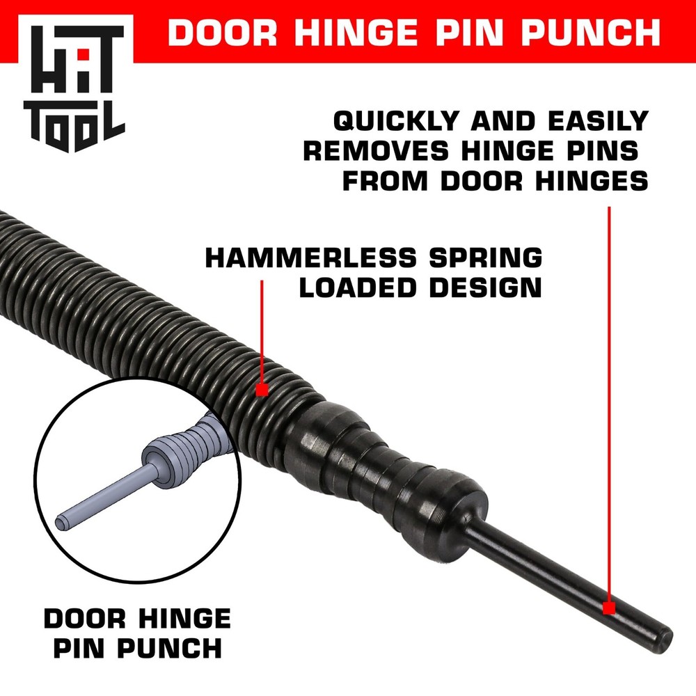 HIT Tool Door Hinge Punch & Brass Hammer Combination Hammerless Spring Tool
