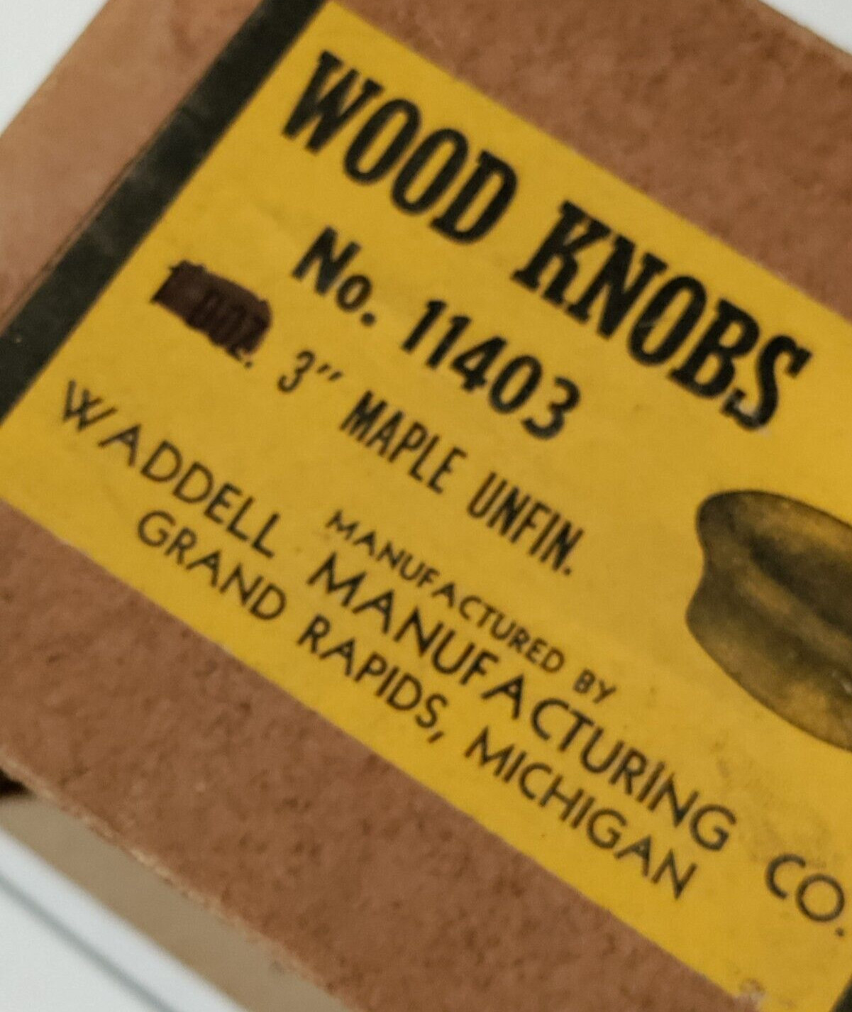 2 WADDELL 3" ROUND UNFINISHED MAPLE WOOD CABINET / DRAWER KNOBS, NO.11403 VTG