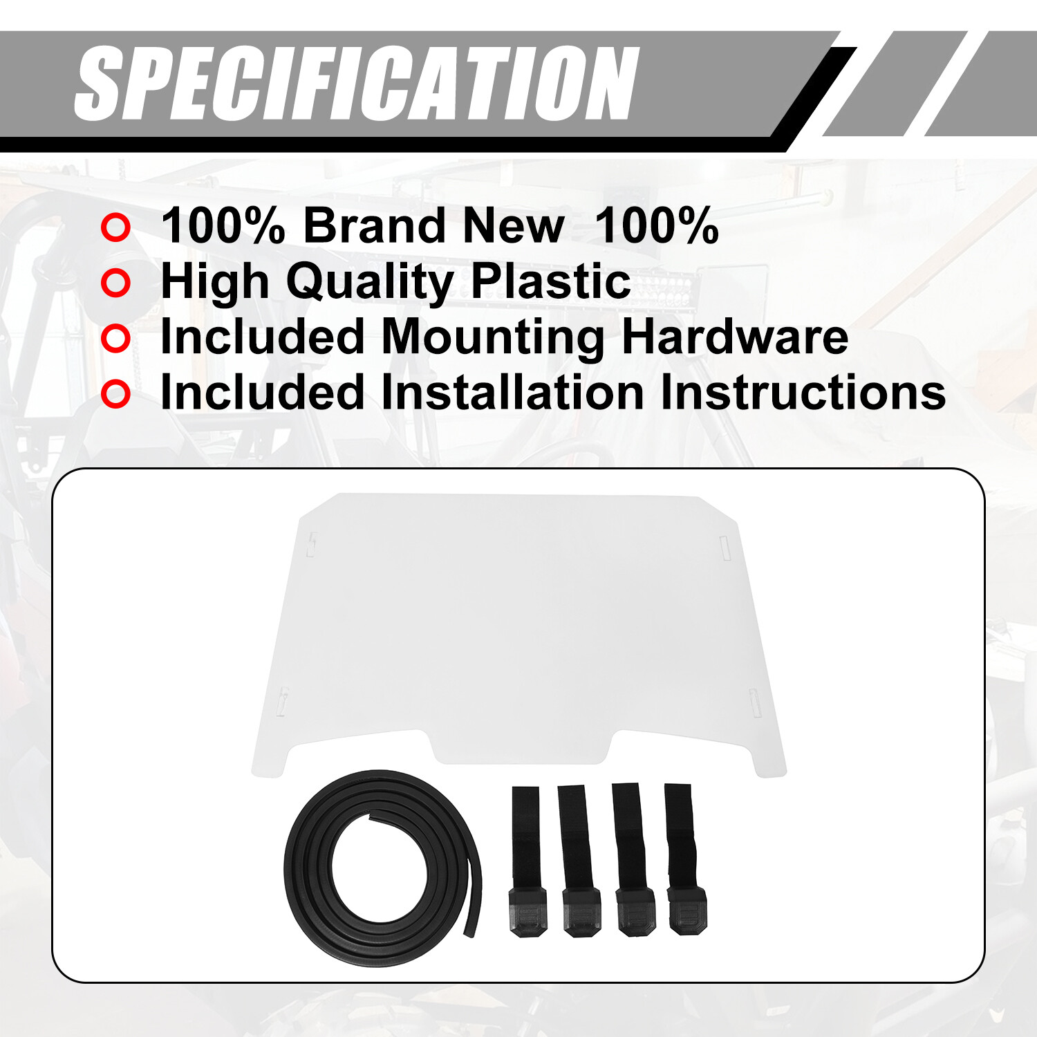 Front Full Windshield Scratch Resistant For 2019-23 Polaris RZR XP 4 1000 Turbo