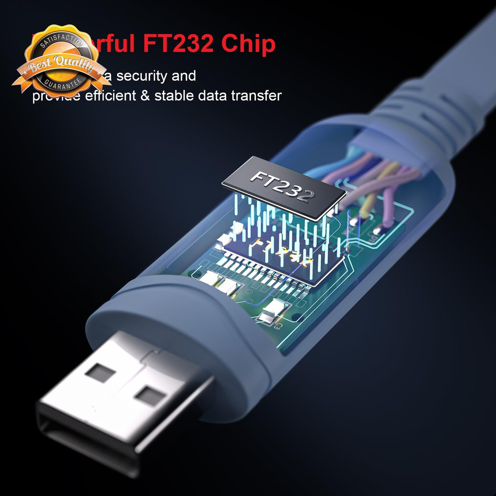 USB to RJ45 Console Cable for Router Switch Network 1.8M Blue