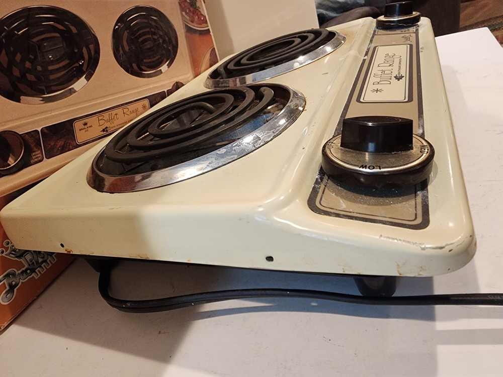 Vintage Broil King BR-7 Tabletop Buffet Range W/ Box Hot Plate Testing Working