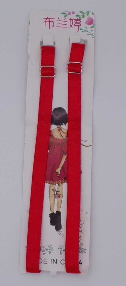 RED REPLACEMENT BRA STRAPS - ADJUSTABLE - 1CM WIDE