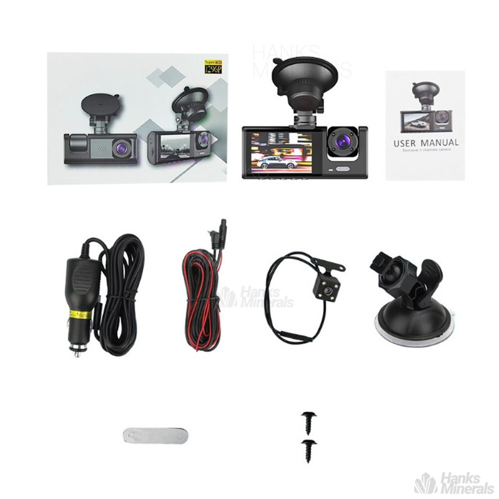 Dash Cam Car HD 1080P Front/Rear/Inside Dual Lens Video Recorder Camera G-Sensor