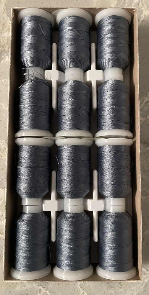 Belding Corticelli SILCORA Polyamide Machine TwistThread~12 Spool 6752 Gray Blue