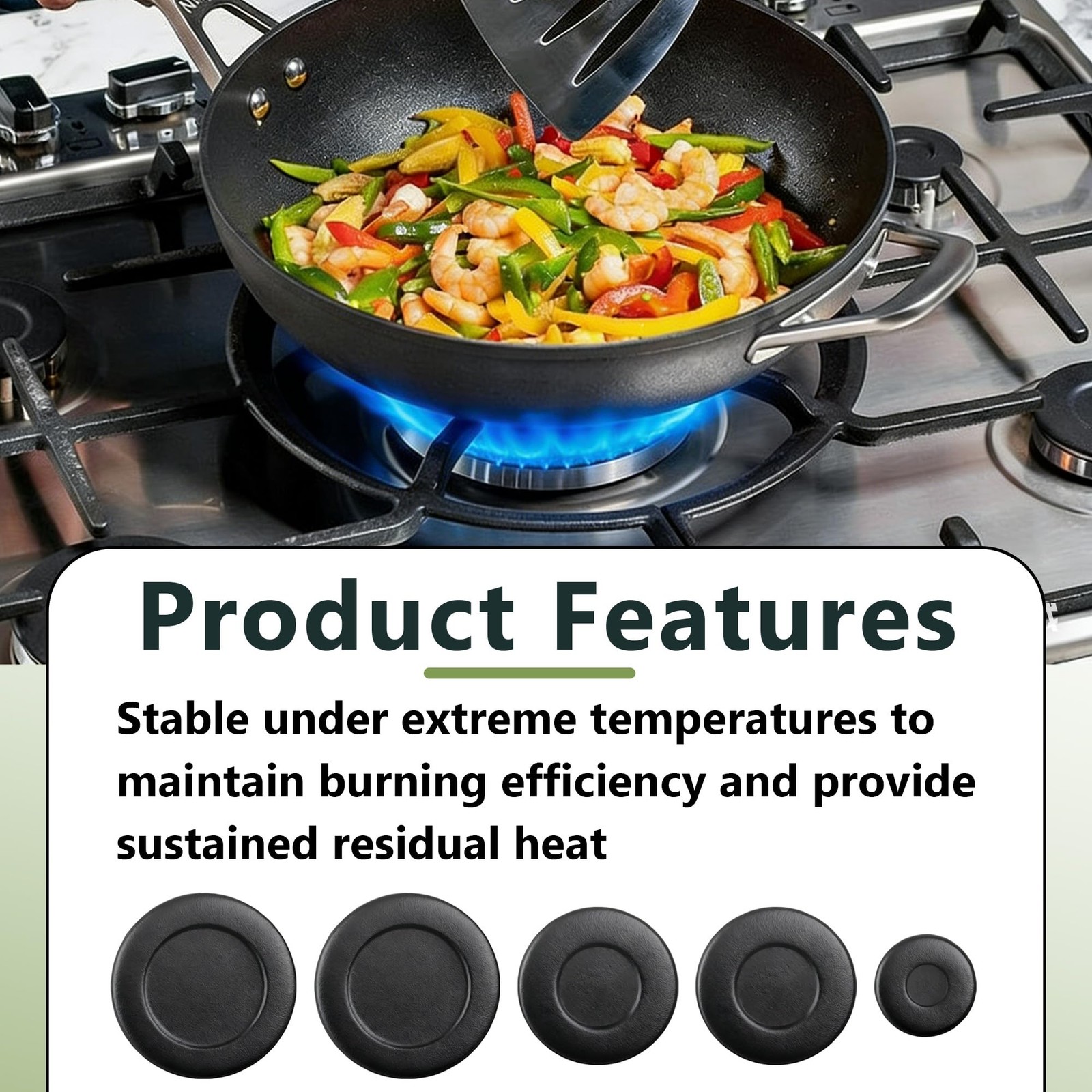 5 Pcs W10832694 Gas Stove Burner Cap for Whirlpool Ranges | Replaces W1059713...