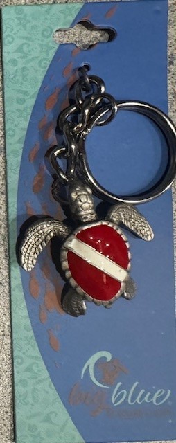 Innovative Scuba Concepts Pewter Keychain, Turtle Dive Flag