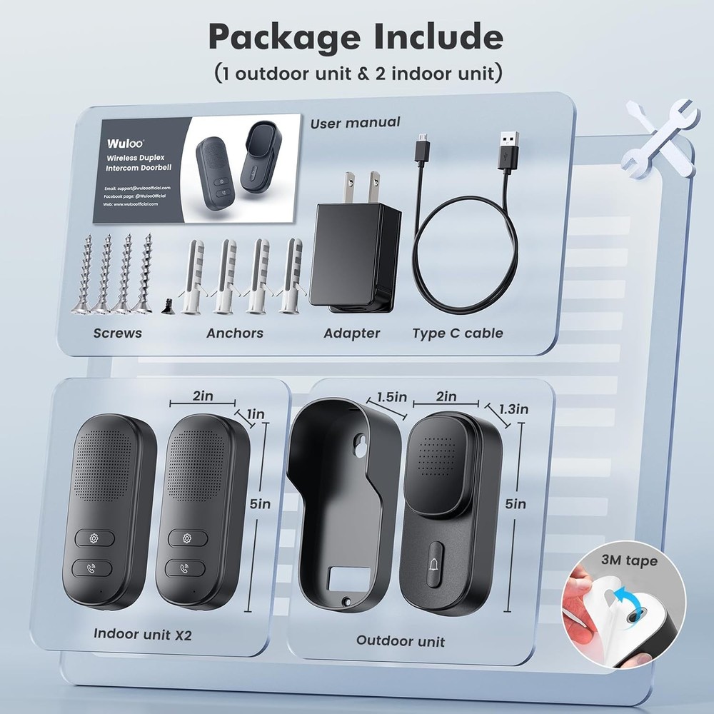 Wireless Doorbell Intercom No Internet needed | Long Range 2way Communication