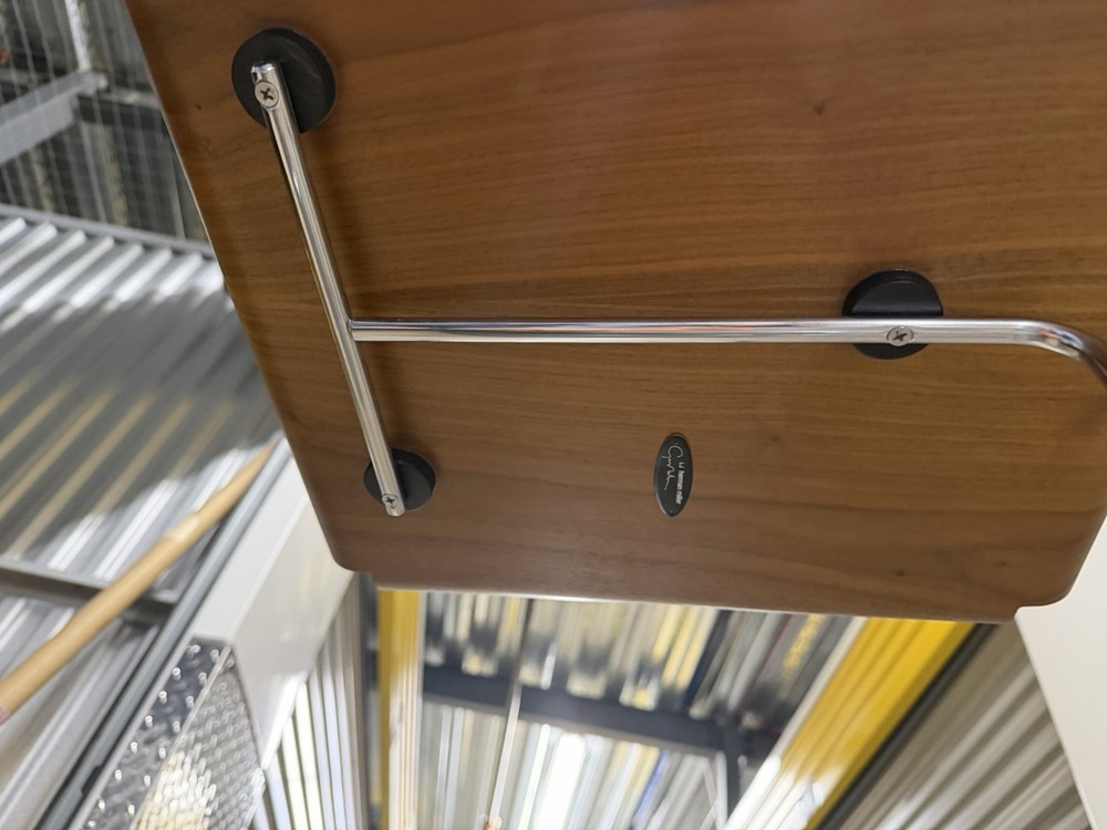 Authentic Herman Miller Walnut Adjustable Height Nelson Tray Table With Box