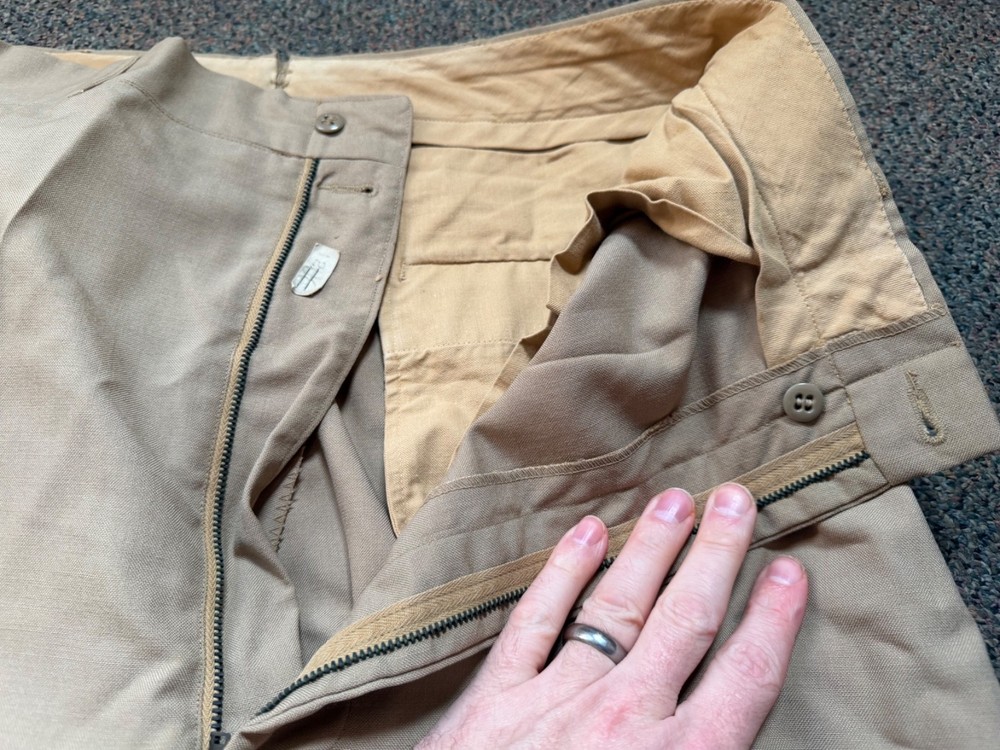ORIGINAL WWII US ARMY OFFICER CLASS A "KHAKI" TROUSERS- SMALL 32 WAIST