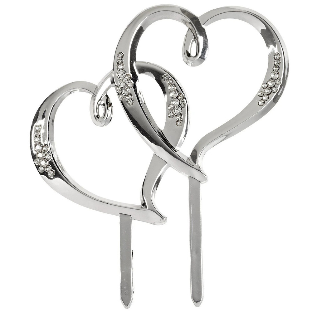 Heart Cake Pick with Rhinestones