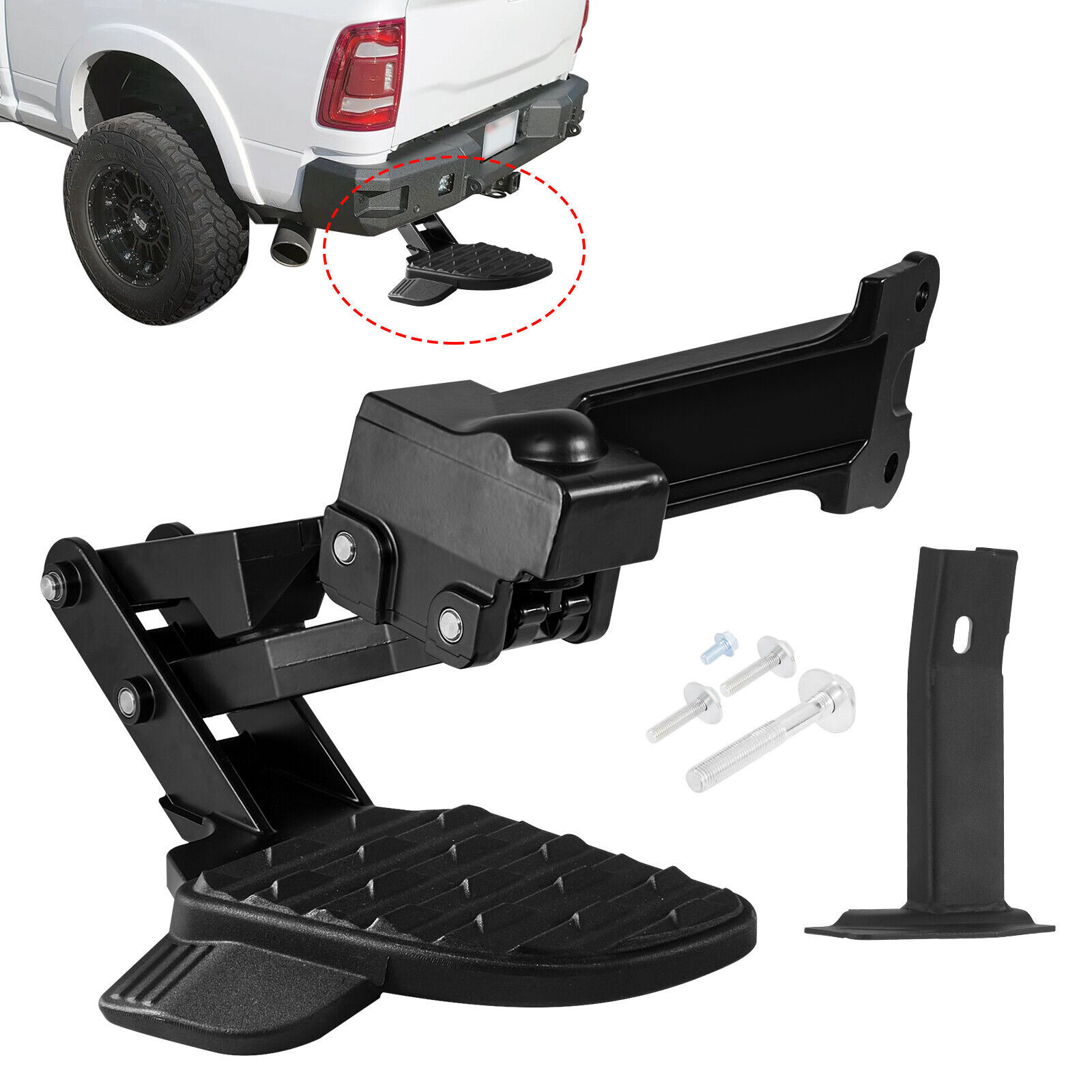 ⭐Rear Bumper Retractable Side Bed Step For 2019-2024 Ram 2500 3500 82215842AH⭐