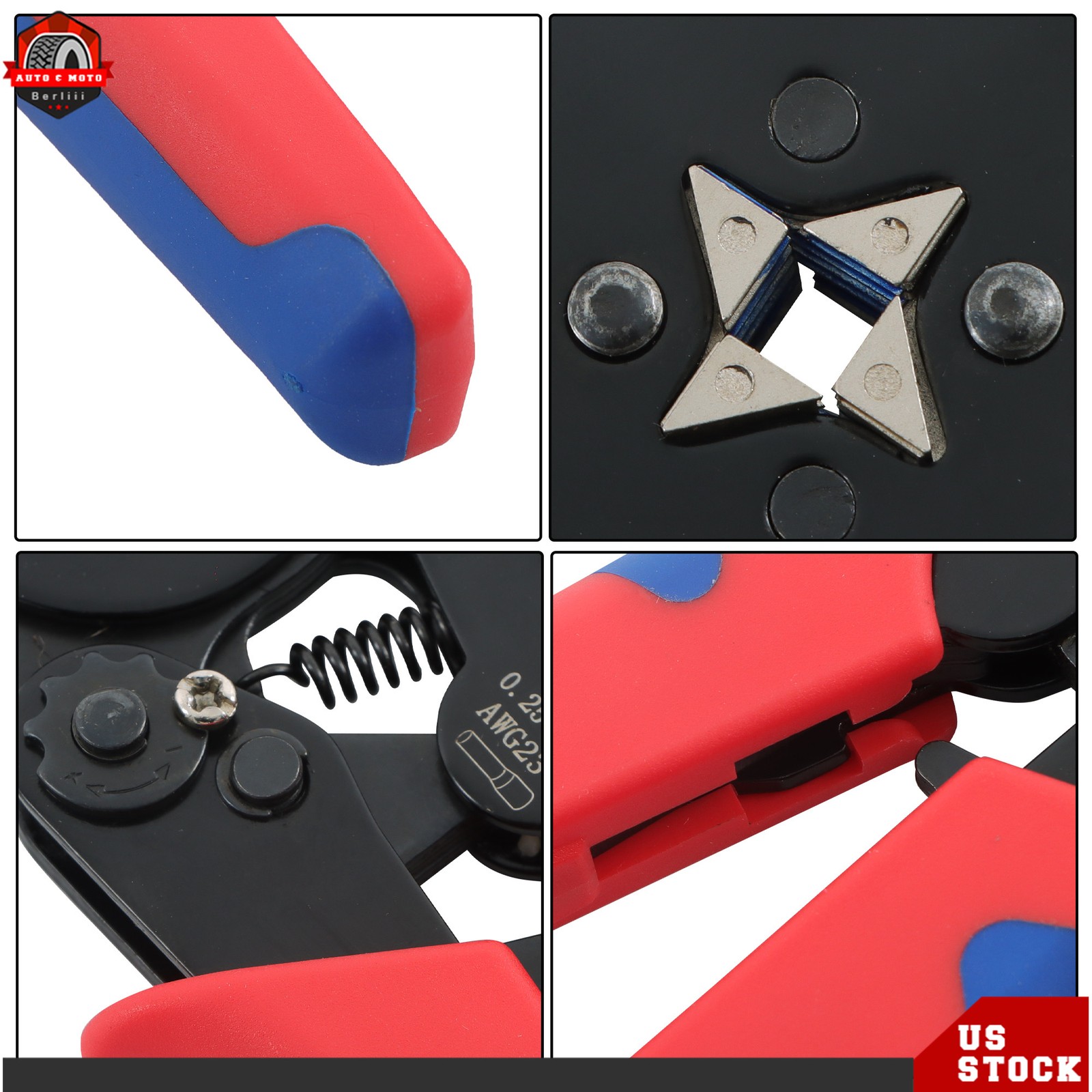 Ferrule Crimping Tool Kit AWG 23-7 Self-Adjustable Ferrel Crimper Kit w/1200PCS