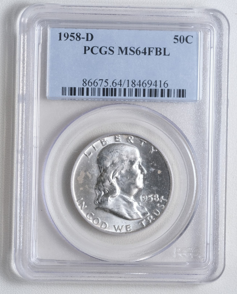 1958-D Franklin Half Dollar PCGS MS64FBL "416"