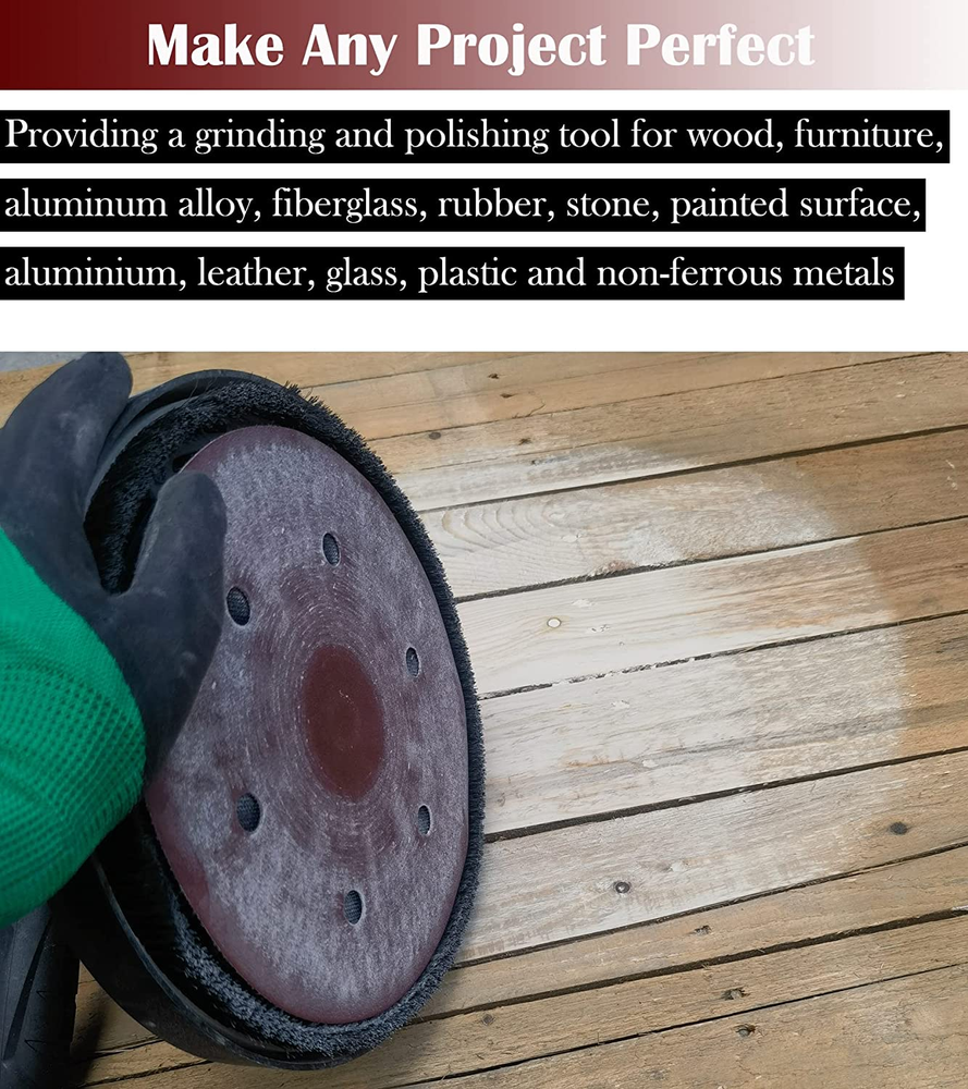 50 PCS 9 Inch 6 Hole Hook-And-Loop Sanding Discs