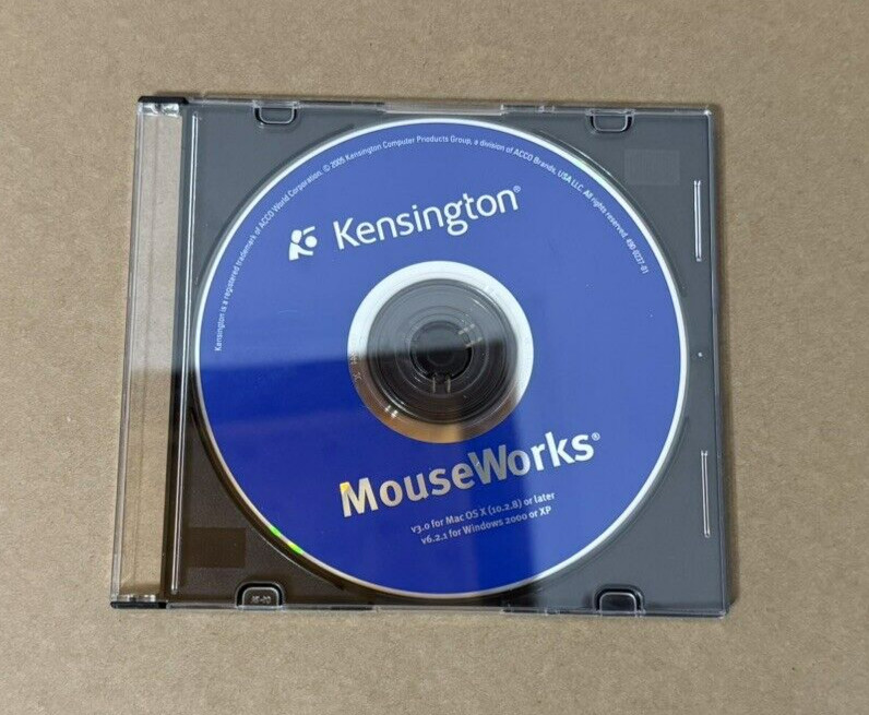 Kensington MouseWorks Computer Mouse Works Software V3.0 Mac/V6.2.1 Windows Disk