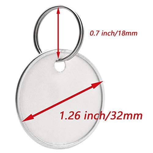 Paper Key Tags - 100 Pack Paper Key ID Label Name Tags with Split Ring, Keychain