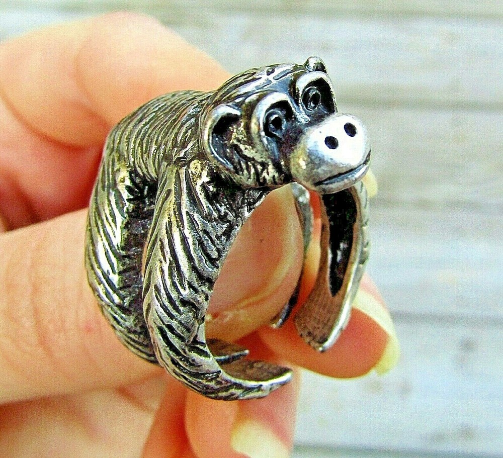 Chimpanzee Ring - Adjustable Wrap Ring for Primate Lovers - Great Apes Gift