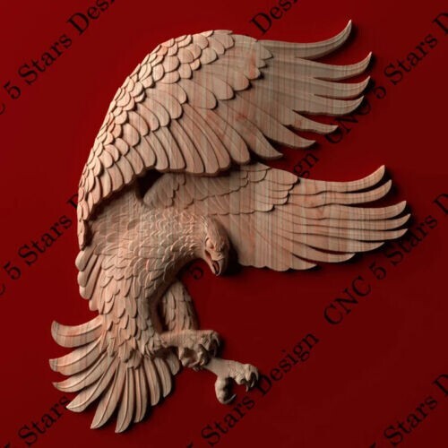 Eagle carved in wood. Home decor