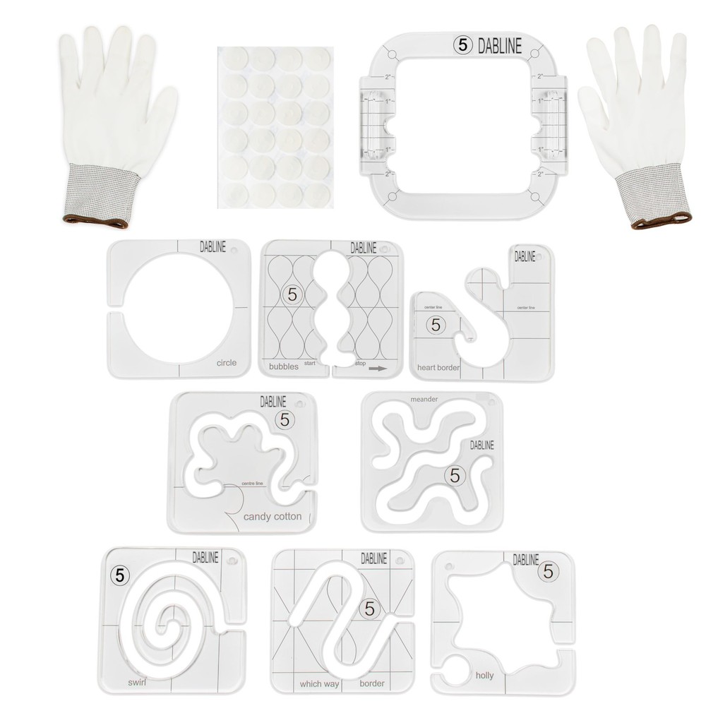 DABLINE 13 PCs Quilting Template Set Includes 8 Templates