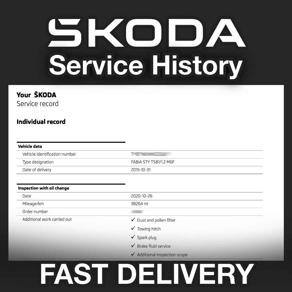 Skoda Service History Records (Service Report)