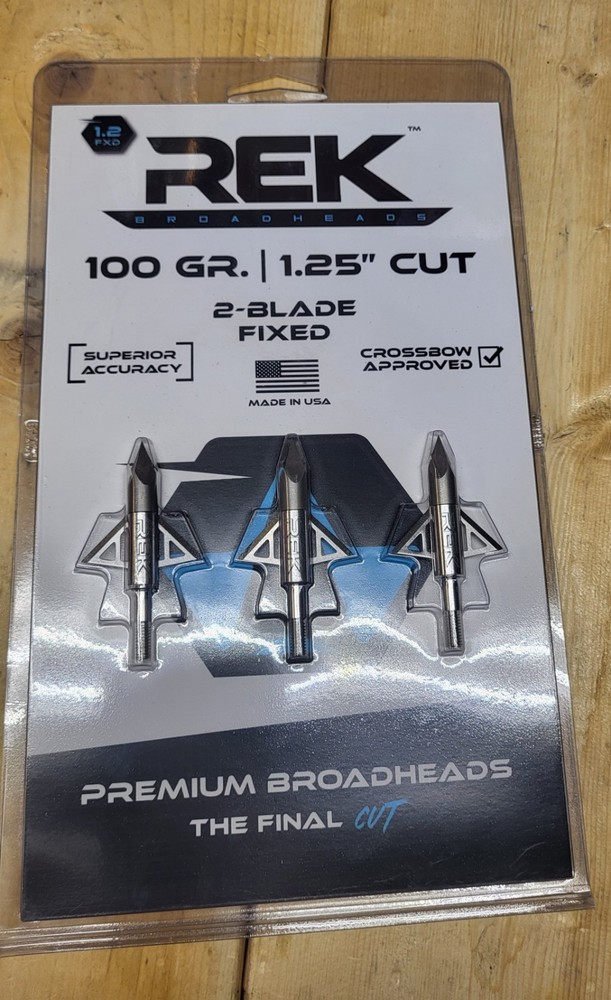 REK 2 Blade Fixed Broadhead 100 Grain 3 Pack