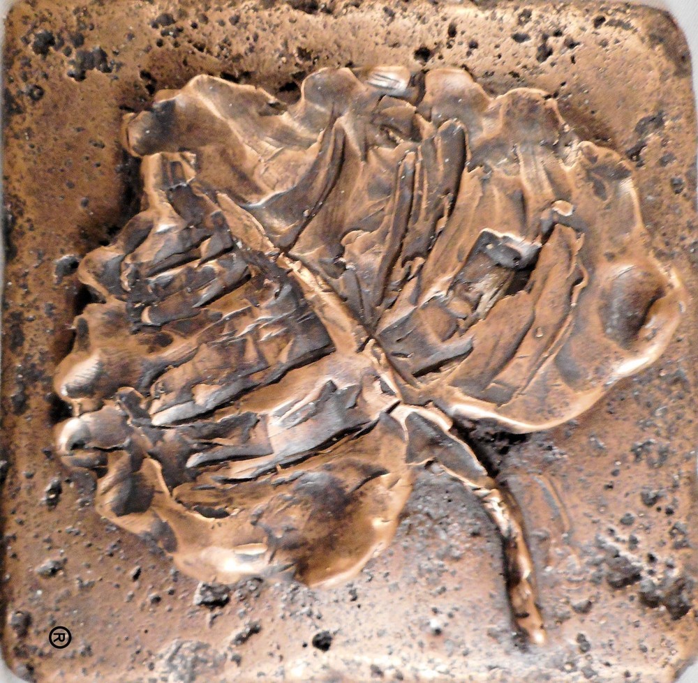 Bronze 4"x4" Leaf #2 Wall Tile