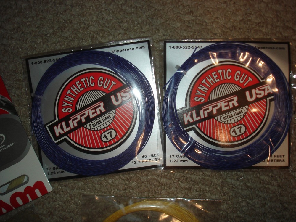 Multiple Tennis Strings - Prince, Wilson, Klipper, Gamma & Spiral