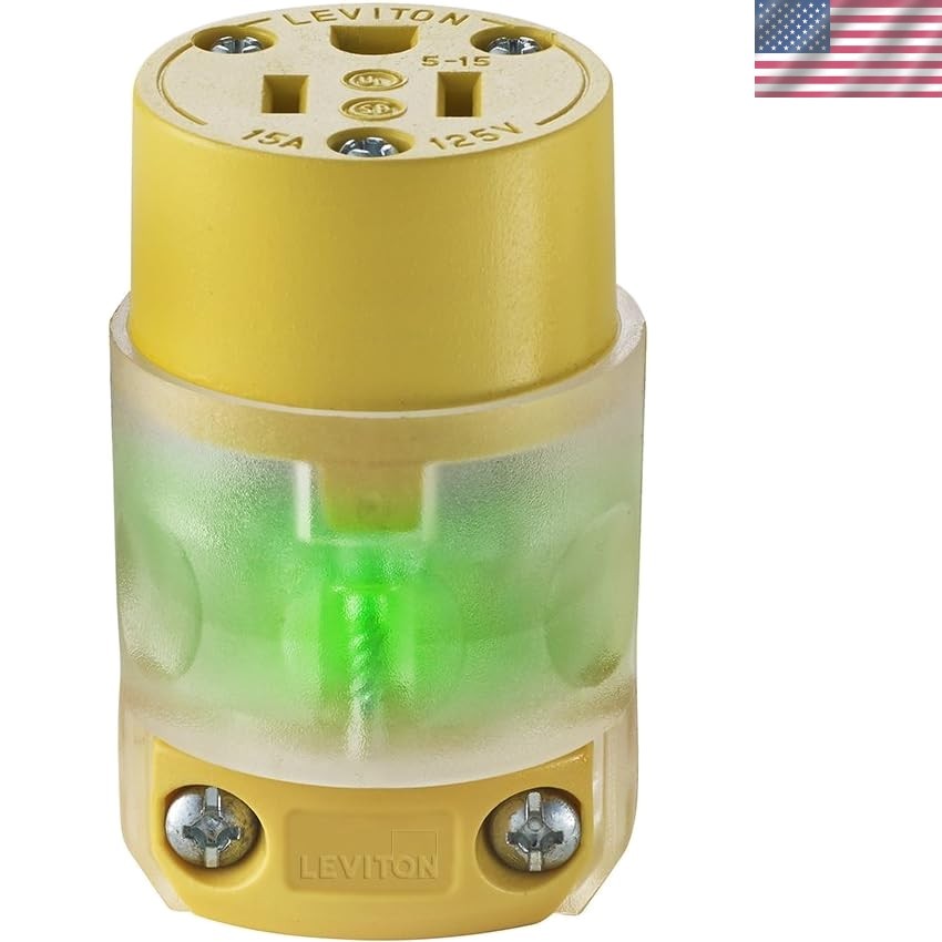 Grounding Lighted Cord End Replacement for Indoor Use