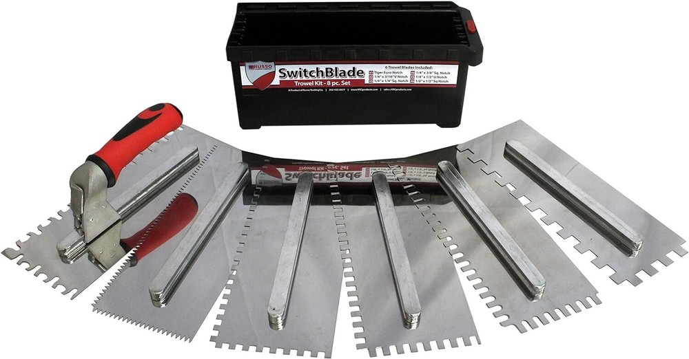 SwitchBlade Trowel Set with 8 Interchangeable Blades - Ergonomic Design