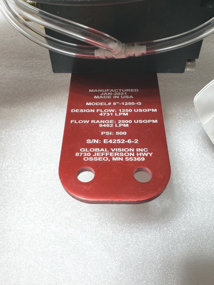 Global Vision GVI Model #8"-1250 Fire Pump Flow Test Meter