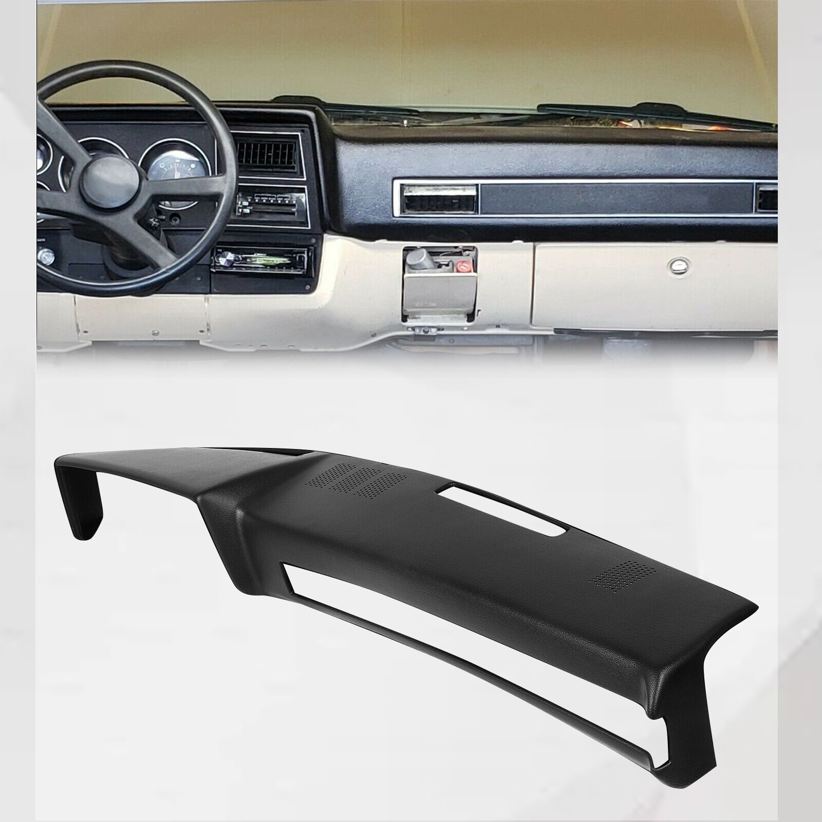 BLK Dash Cover Cap FOR 1981-87 Chevy GMC Full Size Pickup 1981-91 Chevy GMC SUV