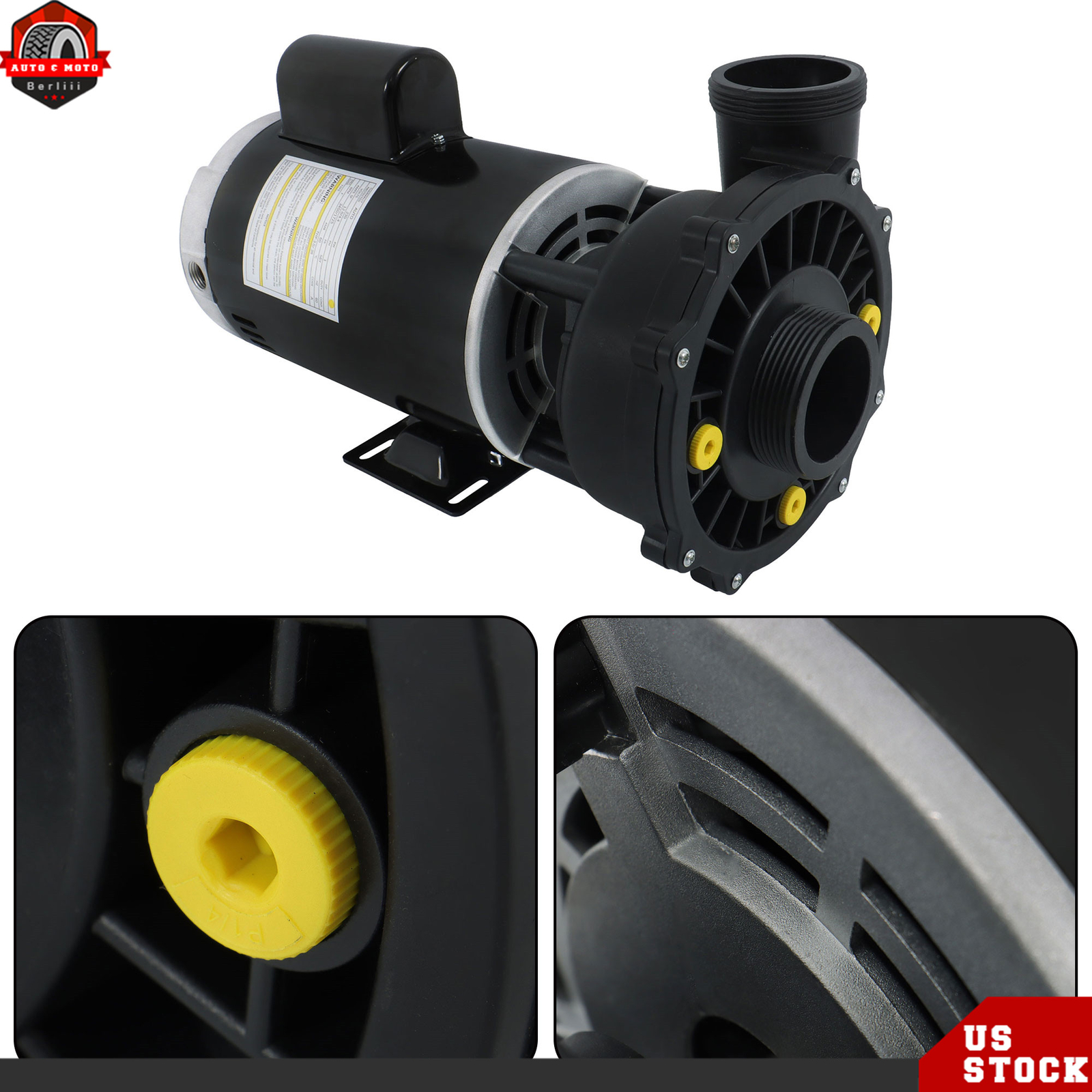 3721621-1D Plastics Executive 56 Frame 4 HP Spa Pump, 230-Volt Swimming Hot Tubs