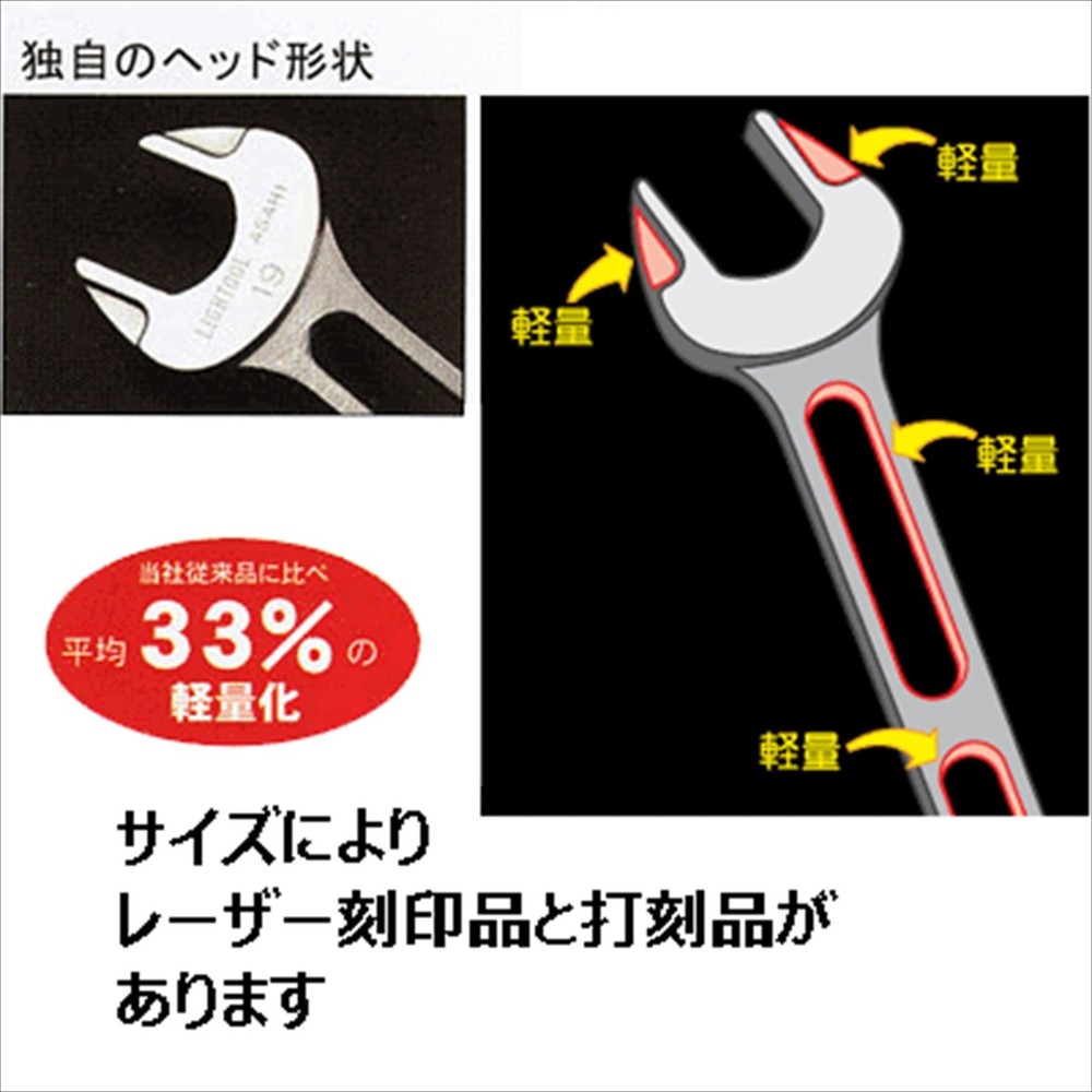 ASAHI / ULTRA LIGHT OPEN END SPANNER SET LIGHTOOL / LSXS6 /
